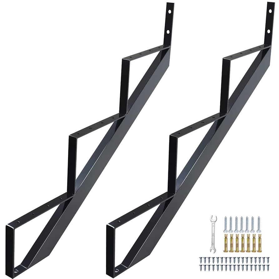 Zwinz Steel Stair Stringer 3 Step, Metal Stair Stringers for